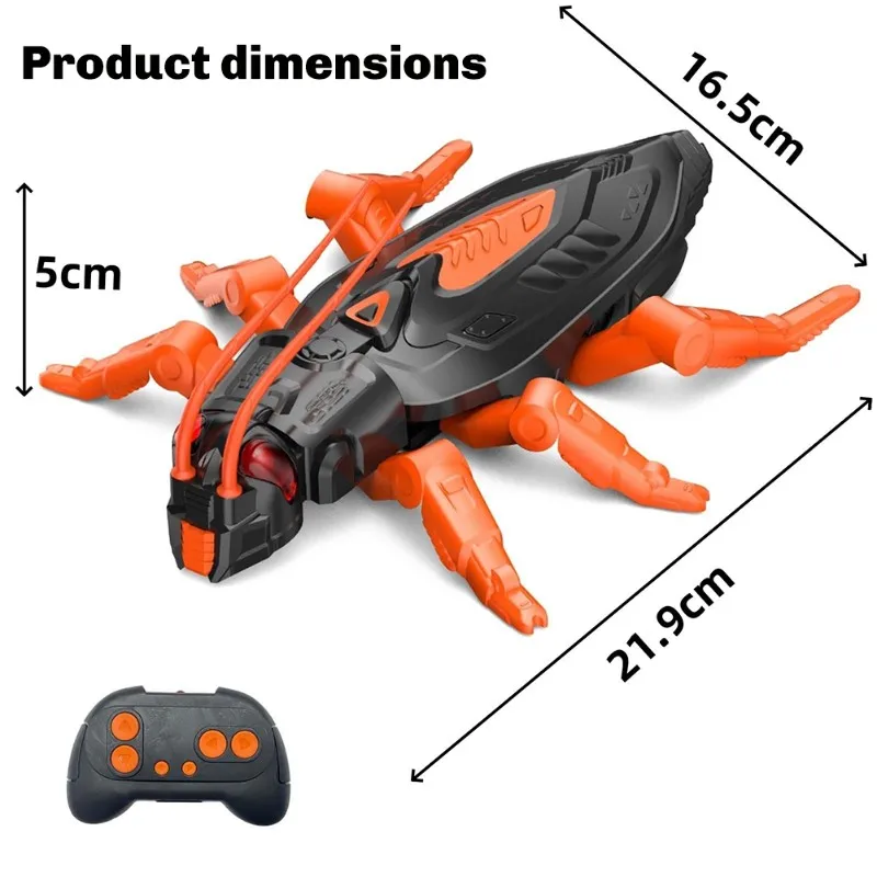 Wall Climbing Remote Control Cockroach Rechargeable, For Kids For Kids Ages 3 And Up, Prank