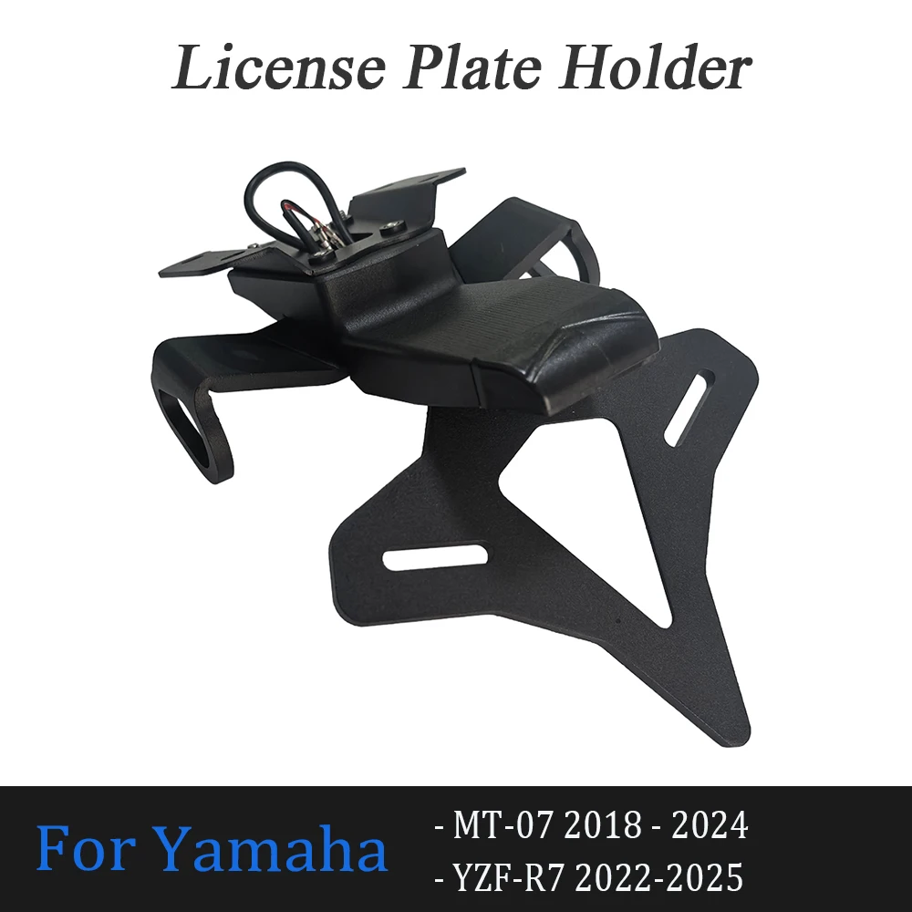 

For YAMAHA MT07 2018-2024 & YZF-R7 2022-2025 Motorcycle Rear License Plate Mount Holder Alloy Bracket Accessories Motorcycle