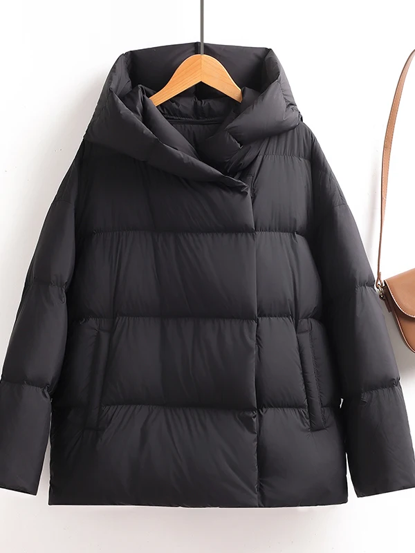 Abrigo de plumón de alta gama para mujer, chaqueta de invierno Faion Thi Warm 90 White Du, cálido y Sle coreano, 2025