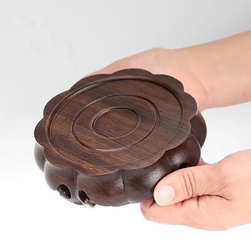 Vase Buddha Statue Base Circular Base Solid Wood Strange Stone Bonsai Decoration Whole Material Log Wood Carving