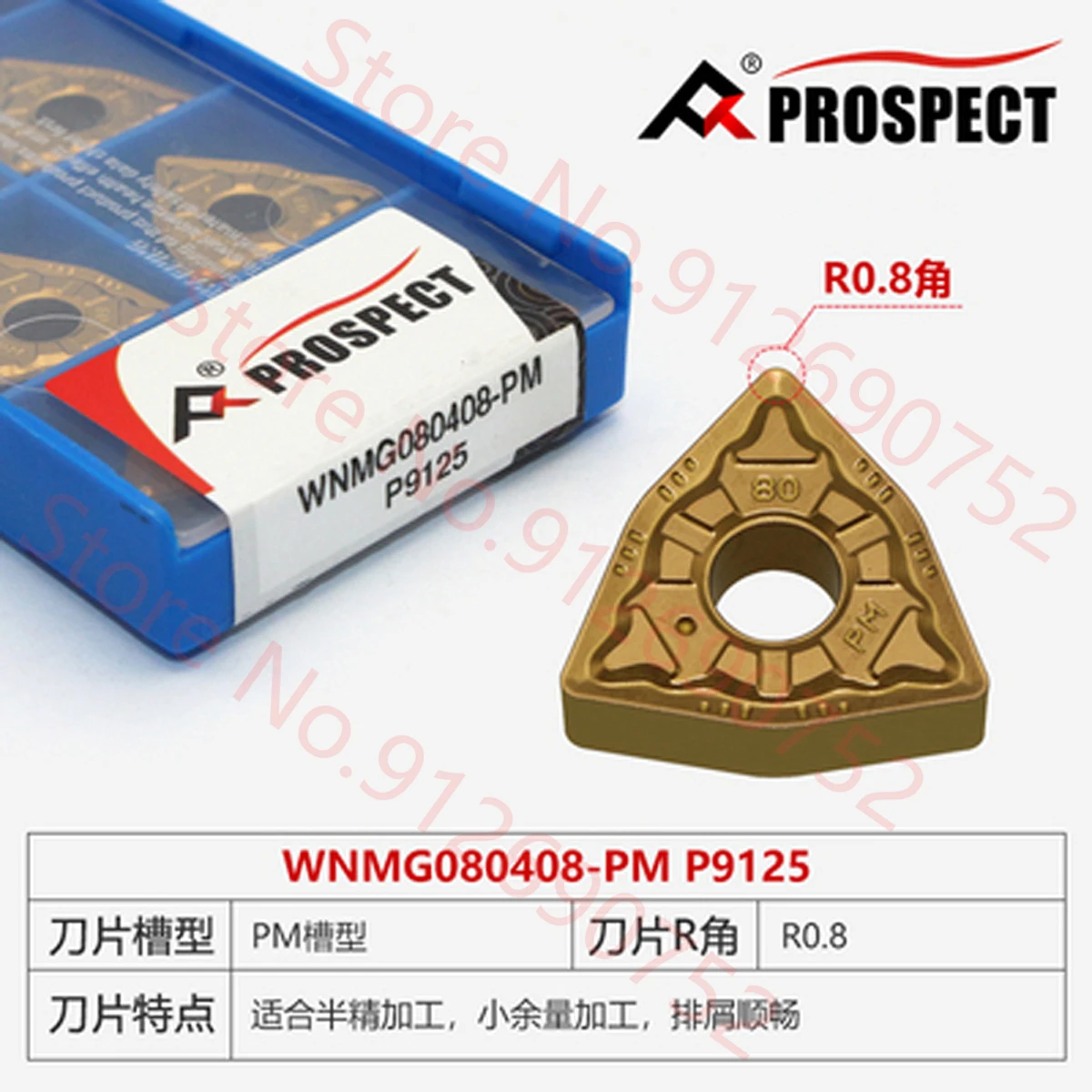 

PROSPECT WNMG060404 WNMG080416 WNMG080404 WNMG080408 WNMG080412-PM TM GF P9125 Carbide Insert WNMG Inserts