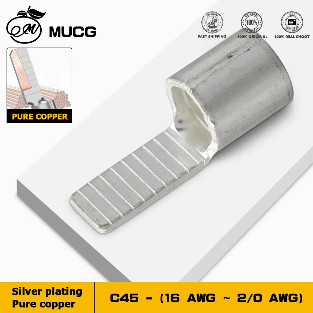 Pure Copper Silver plated terminal Connect wires cables C45/C65 circuit breakers Solid Copper lug Tab terminal Blade terminal