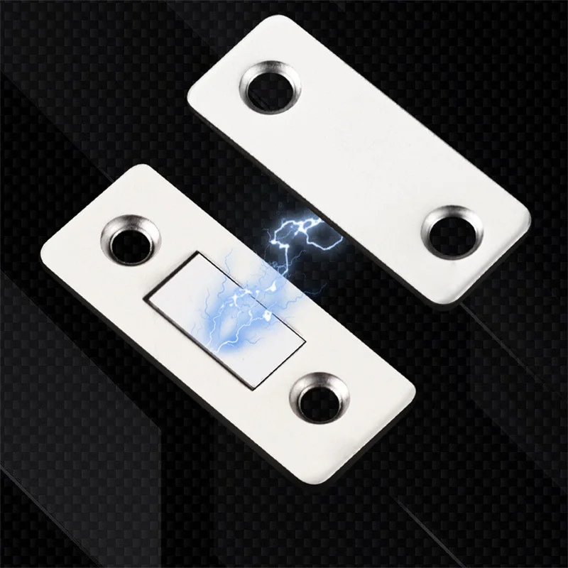 50Pcs Ultra-Thin Self-Adhesive Strong Magnetic Door Catch L Shape Cupboard Cabinet Door Stop Hidden Closer Hardware Tool