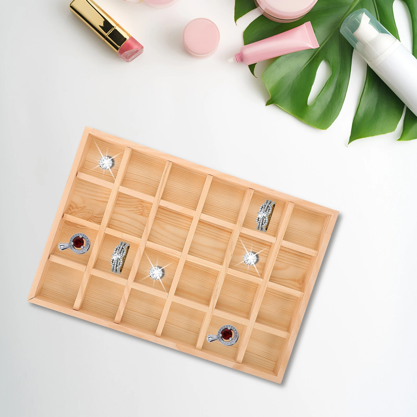 

24 Grid Jewelry Tray ganizer for Drawer Earrings Necklace Storage Display St Accessories Holder Packaging Tools