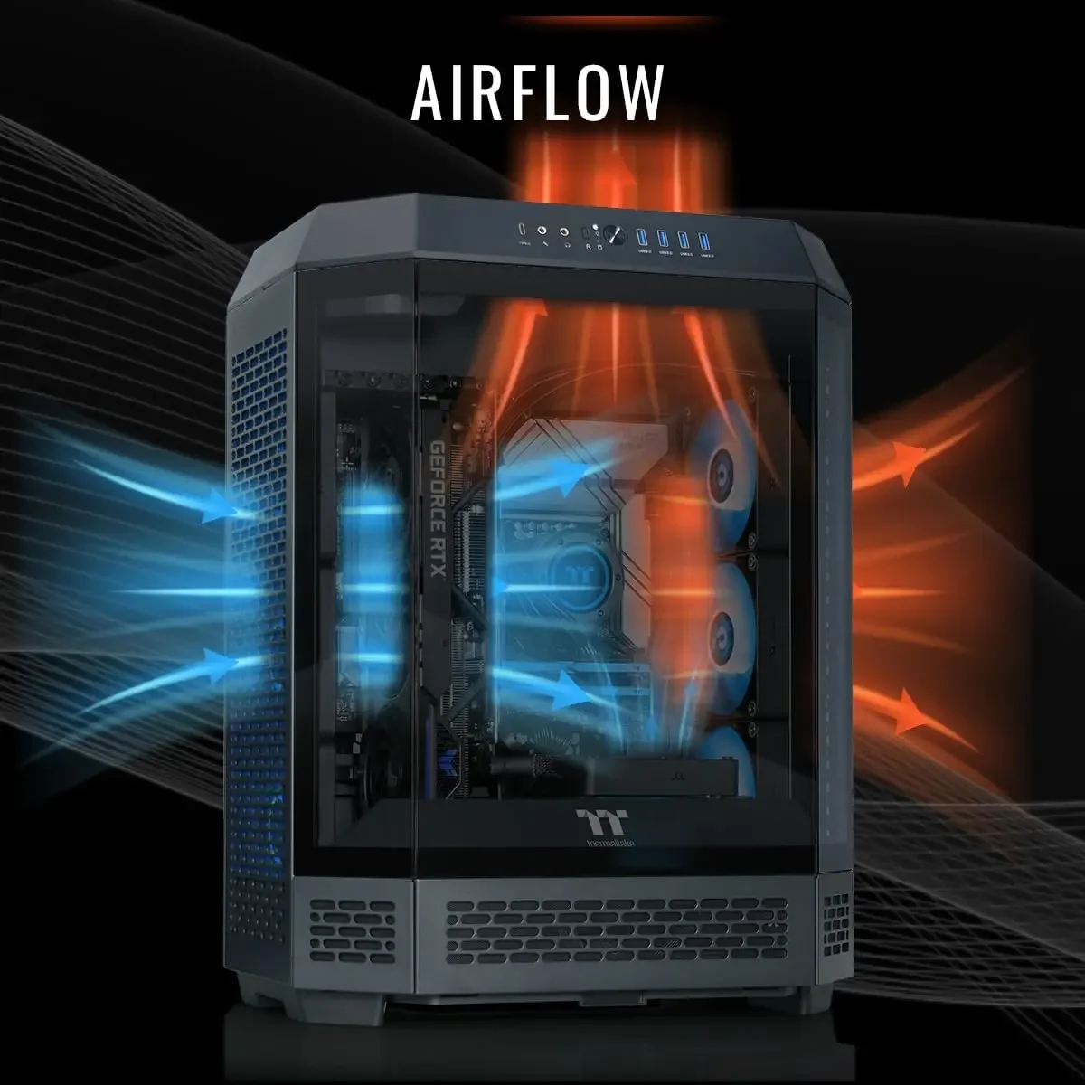 Thermaltake Reactor 9880 Gaming Desktop (AMD Ryzen™ 7 9800X3D, ToughRam 32GB DDR5 6400MT/s RGB Memory, NVIDIA® GeForce RTX™ 5080