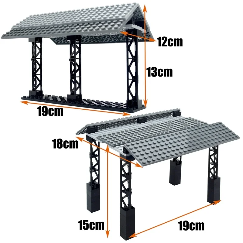 City Train Straight Track Tunnel Signal Lamp Traffic Light Road Barrier Railway Building Block Bus Stop Stations Model Brick Toy