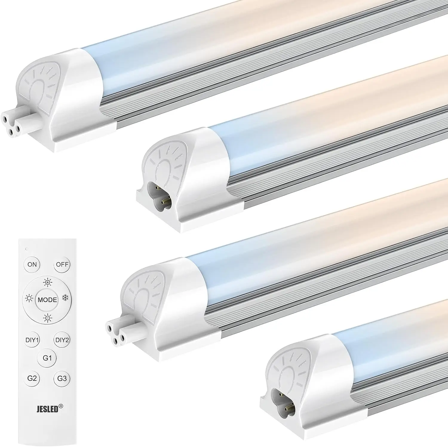 

4FT LED Shop Lights with Remote, 45W Dimmable Linkable Garage Lighting, Adjustable Color Temperature for Workshop