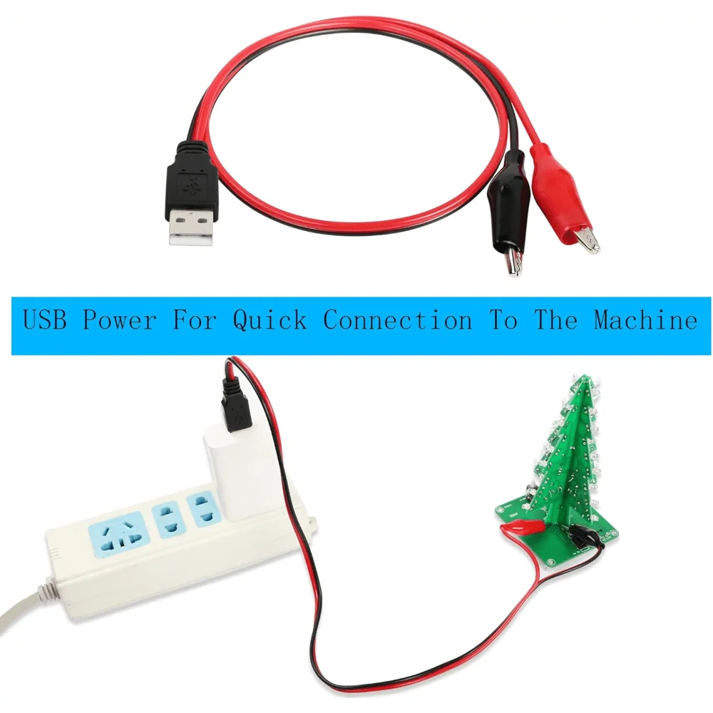 USB-Adapterkabel auf Krokodilzangenstecker Männlich-Weiblich, USB-Kabel mit Krokodilzange für Schaltungstests Flexibles Kabel Langlebiger Stecker Verschiedene Längen Elektronische Tests Gerätereparatur Laborversuche – Detail 13
