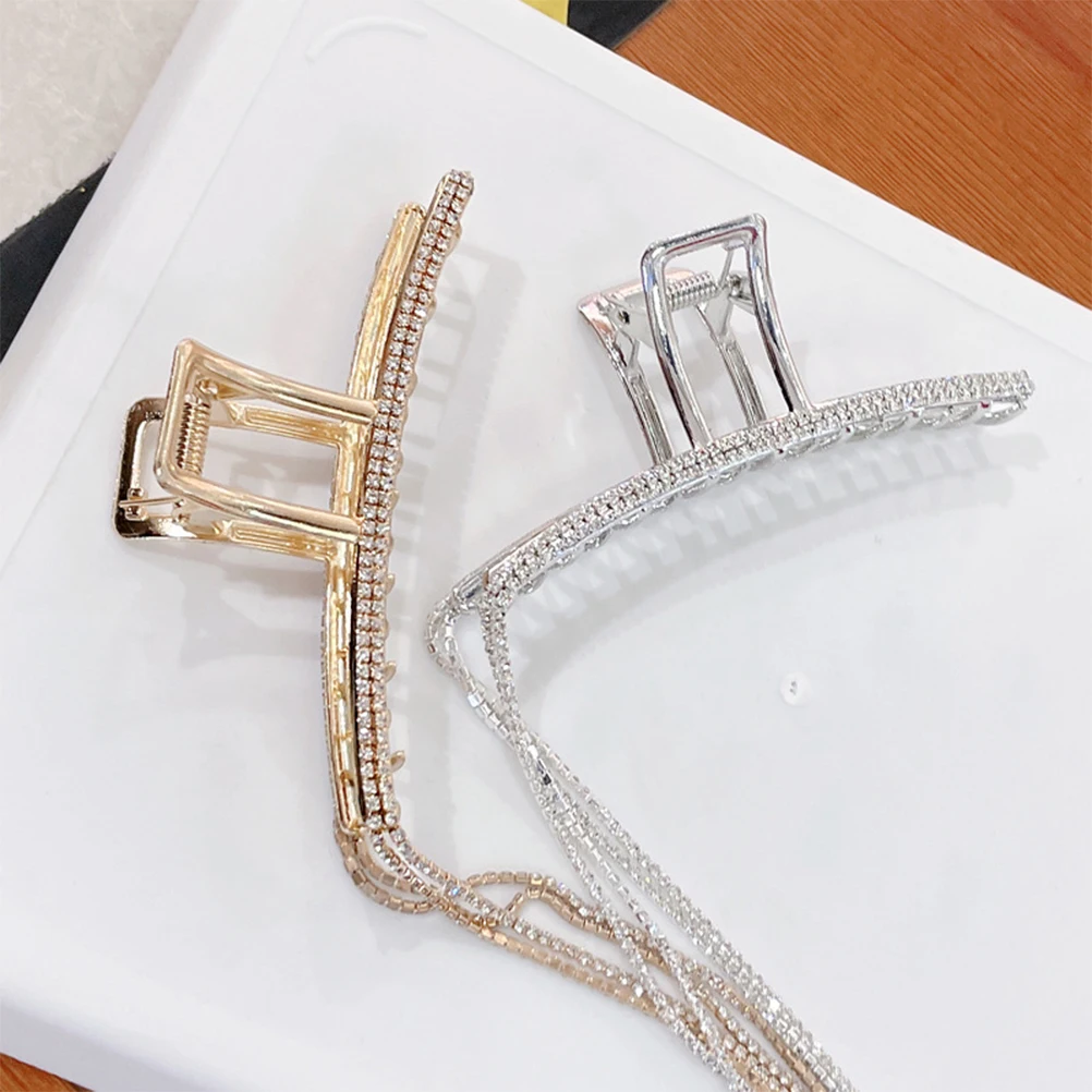 

2Pcs Elegant Alloy Hair Claw Clips With Tassel Hair Clips For Women Daily Styling Accessories