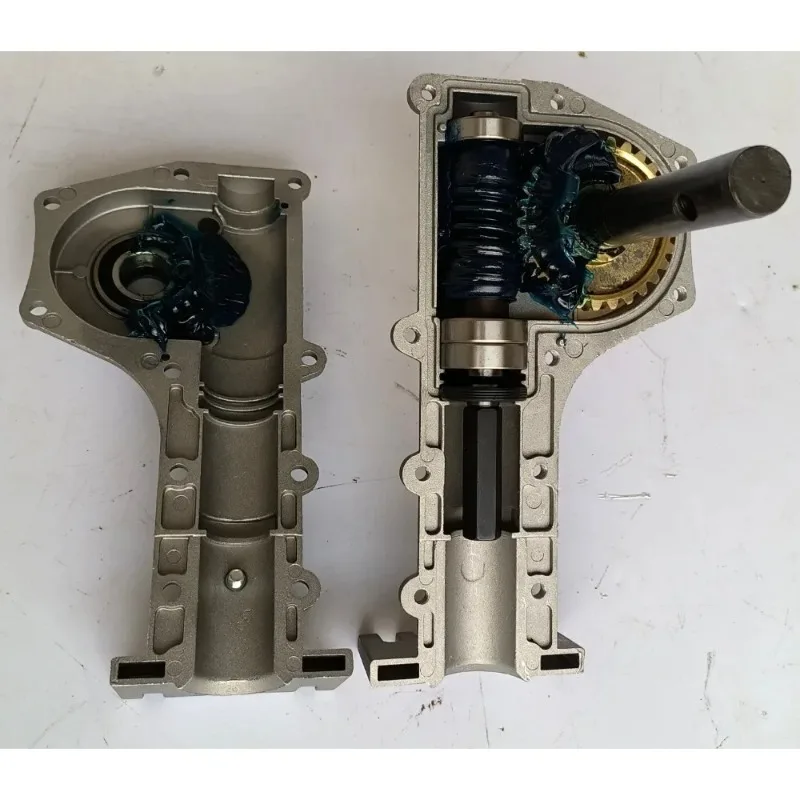 Lawn Mower Weeding Trenching Wheel Assembly Copper Gear Spindle Aluminum Housing Gearbox Parts