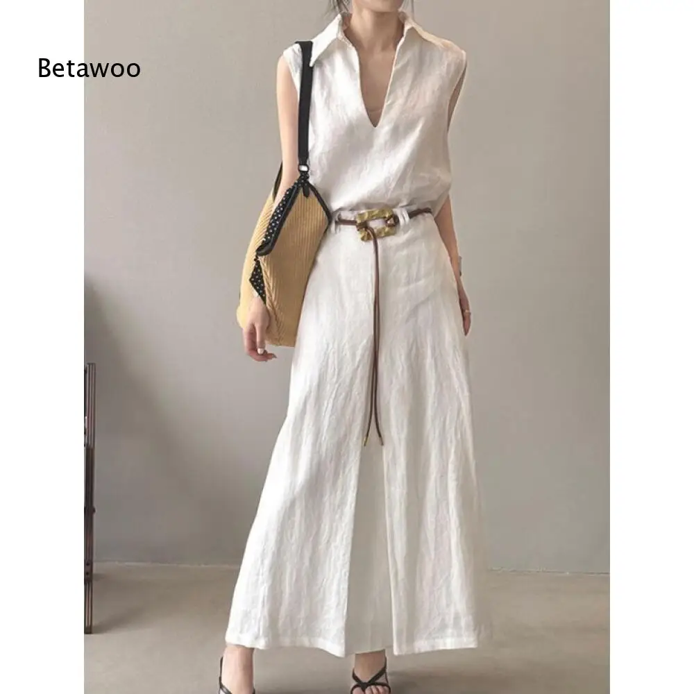 Minimalist Linen Two Piece Set for Women