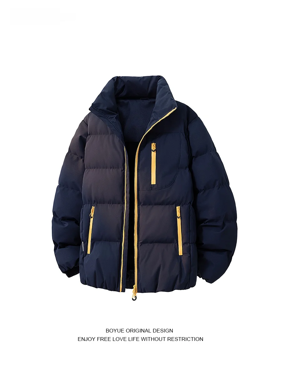 

Boyue Winter Color Blo Warm Windproof Cotton Jaet Casual Sle ex Bread Coat Youth Faion Polyester Fiber Thiened ...