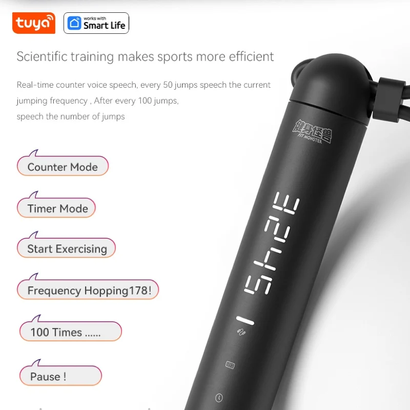 Tuya Smart Jump Rope,APP Data Analysis,Workout Jump Ropes for Home Gym,Crossfit,Jumping Rope Counter for Exercise for Men, Women