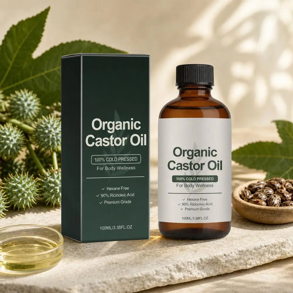 Organic Castor Body Oil Moisturizer Cold Lightweigt Pressed Deep Hydration Relief Non Greasy Sensitive Care Dry Skin Care