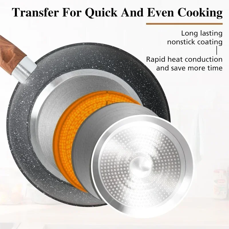 Aluminum Non-stick Induction Cookware and Bakeware Non-stick Kitchen Induction Cookware Non-toxic Kitchen Set