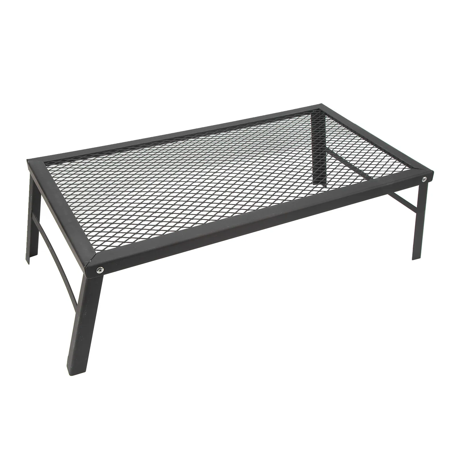 Opvouwbare kampvuurgrill, zwaar ijzer, waterdicht, draagbaar kampvuurkookrek voor buitenbarbecue, opvouwbaar kampvuurrek
