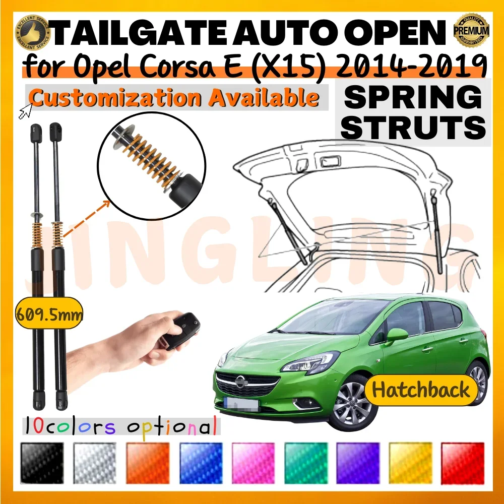 Kit (2) Amortecedores de Porta-Malas com Mola para Opel Corsa E (X15) Hatchback 2014-2019 - Suportes de Elevação e Amortecedores de Porta Traseira