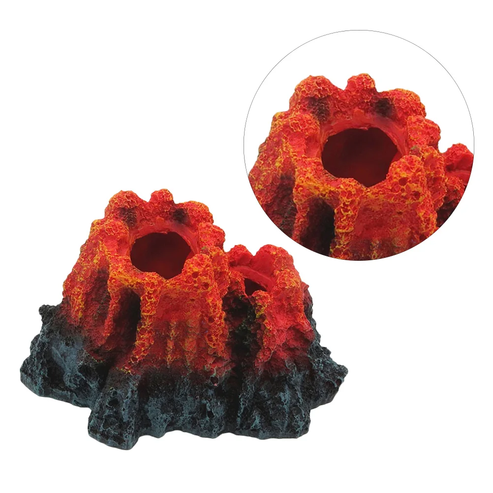 

1Pcs Artificial Volcanic Aquarium Decoration Resin Soft Flexible Lifelike Fish Tank Volcano Ornament Bubble Generator