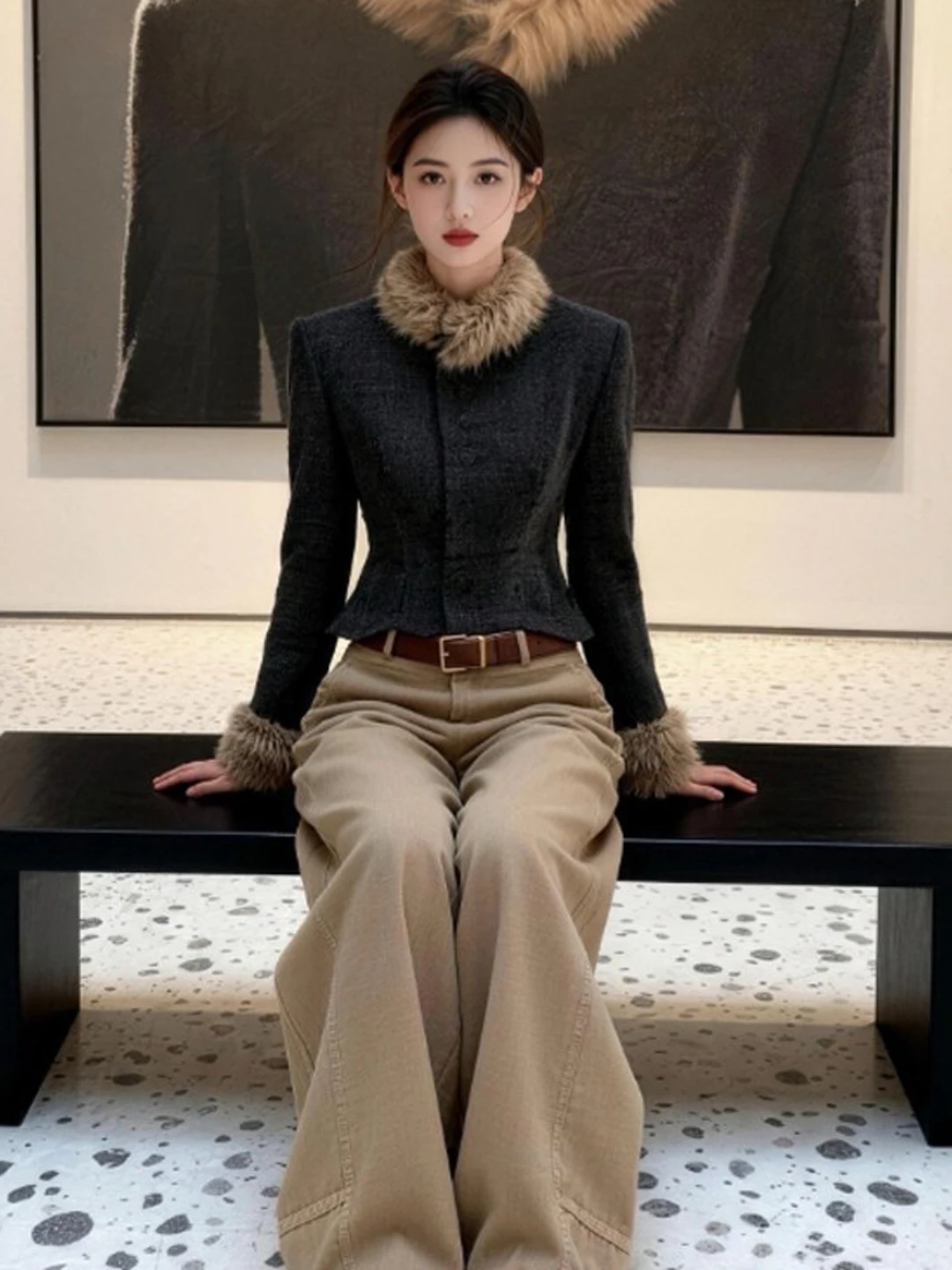 

Корейская модная укороченная приталенная куртка до плеч для женщин, весна 2026, качественная, стильная верхняя одежда