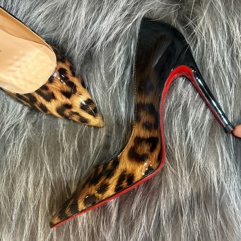 2025 Design Woman shoes Female Fashion gradient leopard print Heels For women Sexy Pointed Toe Thin Heel Party banquet Pumps
