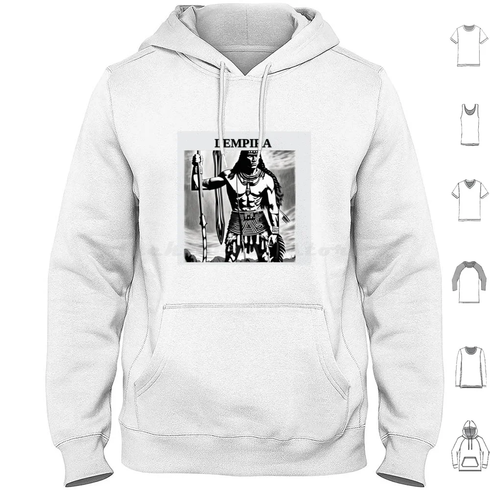 Lempira Legend Of Honduras Hoodie Cotton Long Sleeve Lempira Lenca Honduras Honduran Catracho Catracha Hero Legend Native Chief