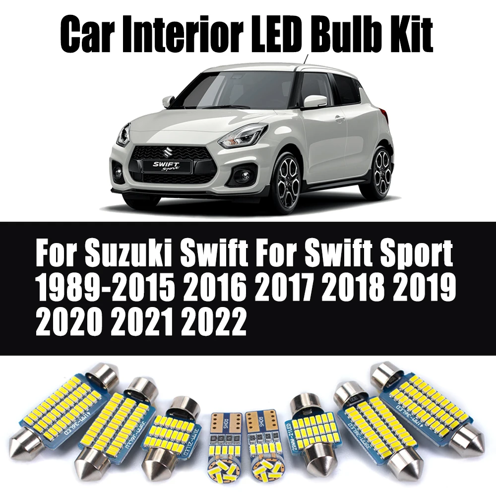 For Suzuki Swift For Swift Sport 1989-2015 2016 2017 2018 2019 2020 2021 2022 LED Interior Light Car Reading Bulbs Kit Canbus