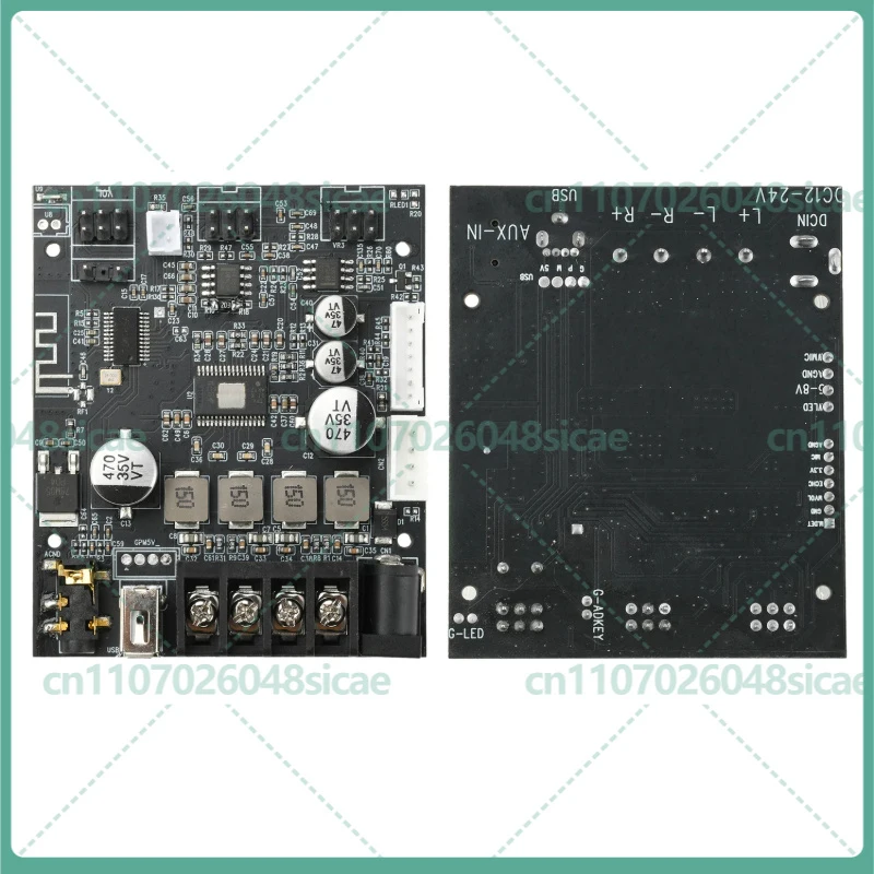 2-8pcs 502T All-in-One Bluetooth Amplifier Module TPA3116D2 50W×2 Dual Channel Audio Board with Wired Microphone Input