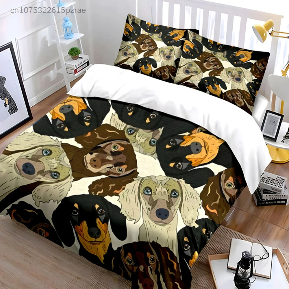 Dog Pattern Home Essentials Set Multiple Sizes kid's And adults' Bedroom Exquisite 3PC Bedding set, Gift