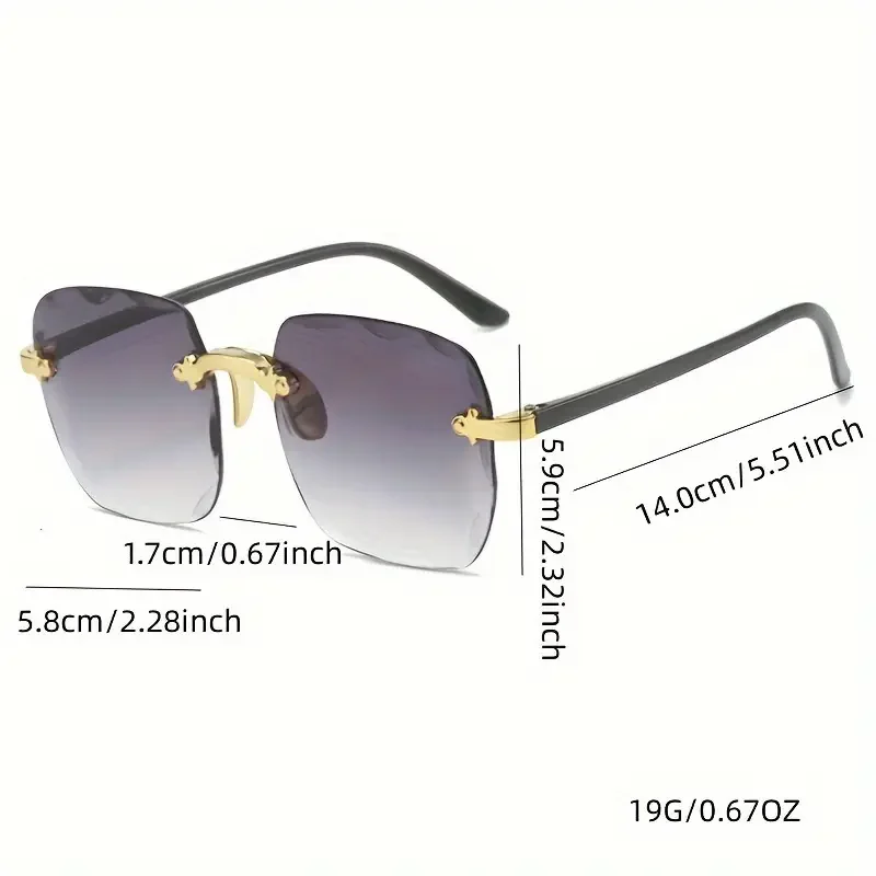 1/3PCS Square Rimless Sunglasses Women Luxury Brand Designer Summer Glasses Fashion Sun glasses For Men UV400 Shades image 4