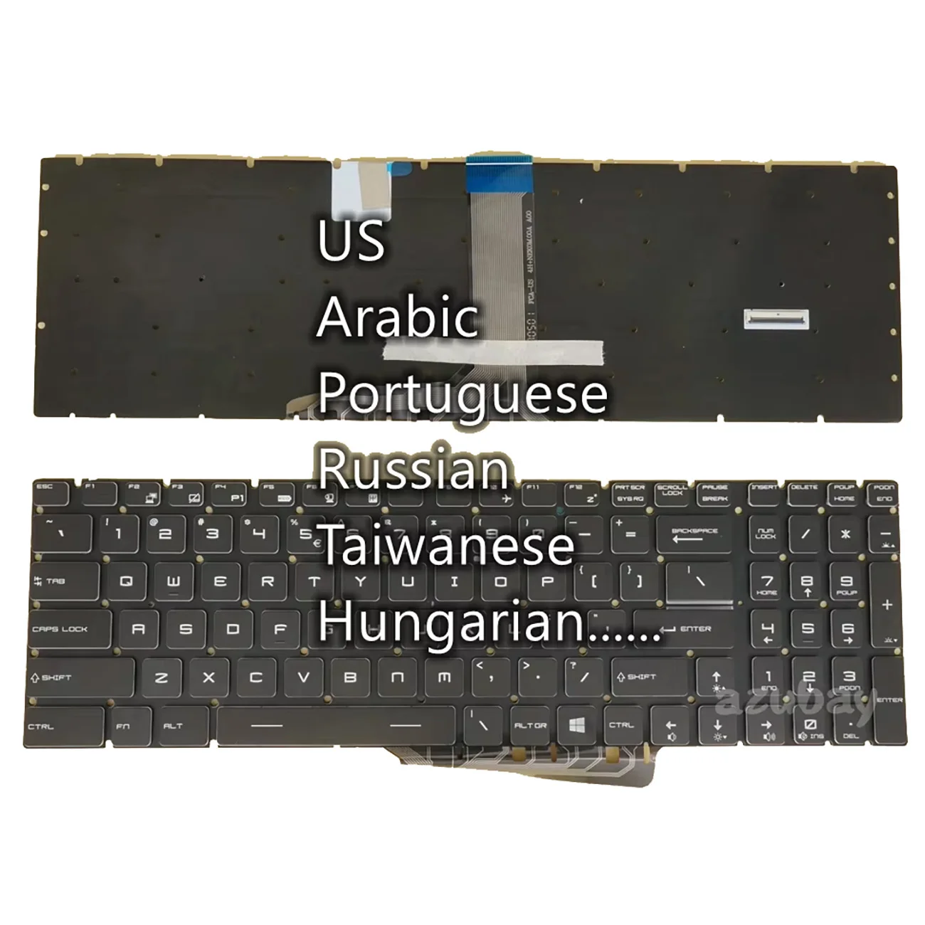 

US Arabic Portuguese Russian Keyboard For MSI GE63/ GE73 7RC 7RD, GE63VR/ GE73VR 7RE 7RF, GT63 GX63VR Raider Per-key RGB Backlit