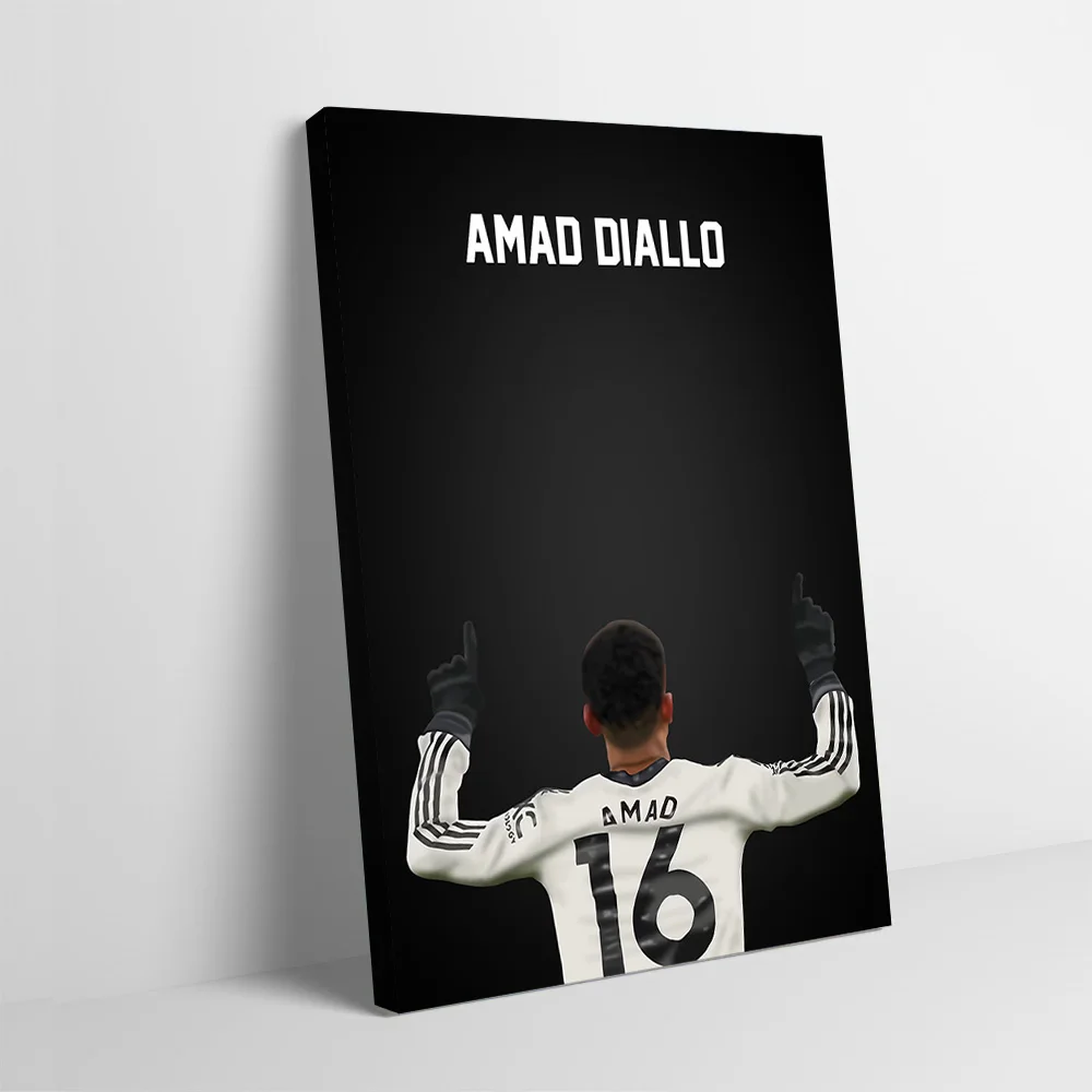 Amad Diallo Soccer Printing Poster Custom Pictures Wall Art Canvas Painting Gift for Decorative Picture Interior Accessories