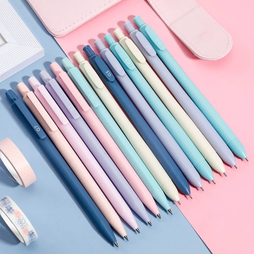 6/12pcs Morandi Mechanical Pencils Triangular Barrel 0.5/0.7mm Automatic Pencils Click Propelling Pencils School Stationery