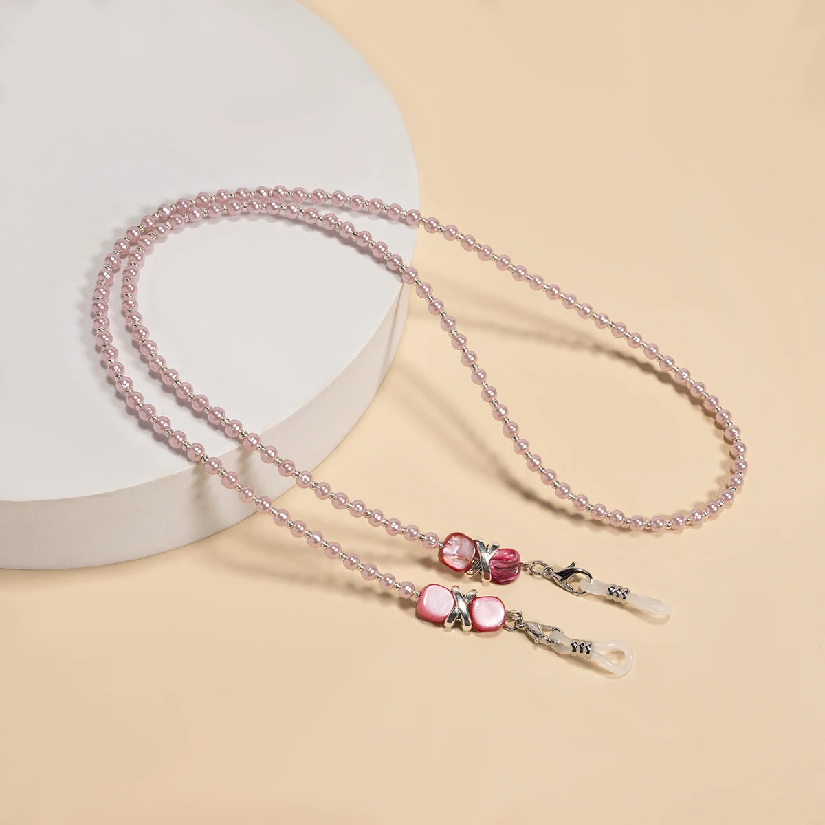 Handmade Beaded Glasses Cord; Anti-slip, Anti-falling Imitation Pearl Chain; Glasses Chain; Mask Hanging Rope
