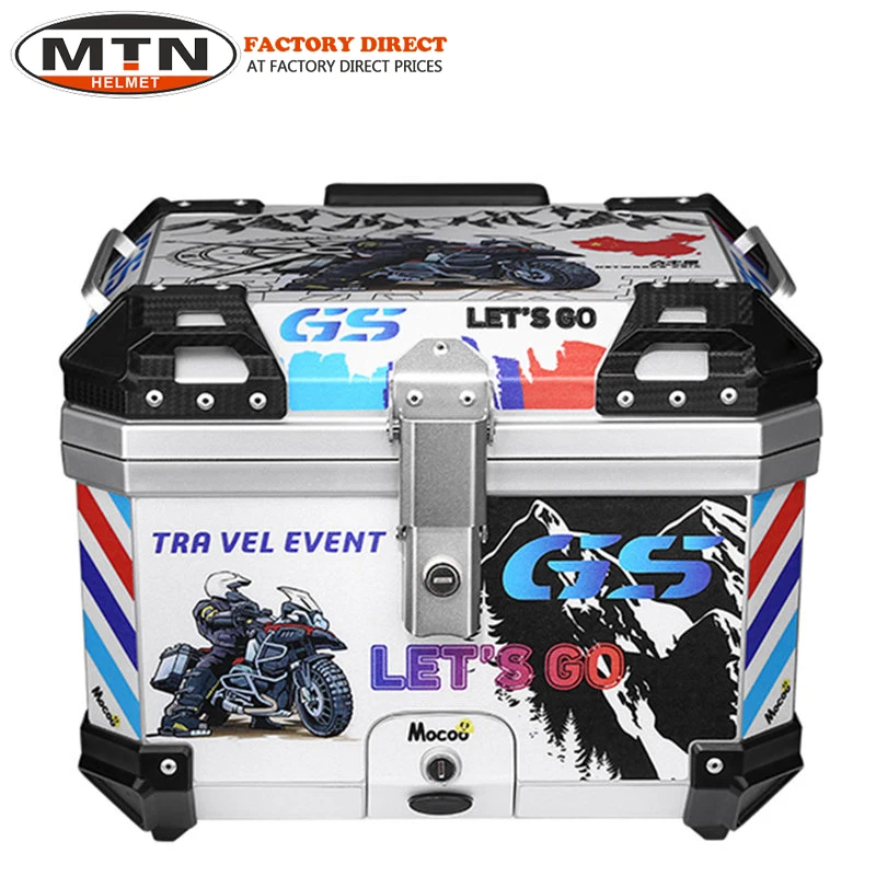 ABS 범용 오토바이 탑 케이스 테일박스, 등받이 손잡이가 있는 방수 방진 트렁크, R1250GS F850GS G310gs F750gs 용, 45L