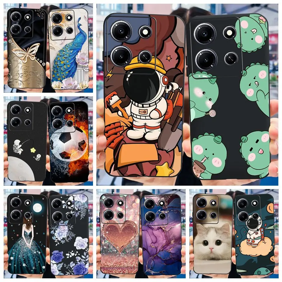 For Infinix Note 30 Pro Case Cute Spaceman Dinosaur Cover Soft Silicone Phone Case For Infinix Note 30i Note30 Pro Fundas Bumper