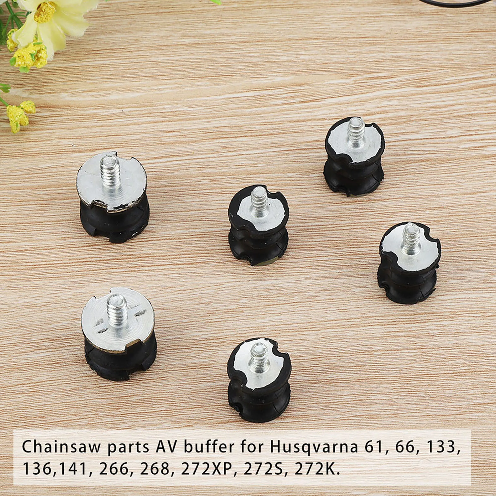 E9 6Pcs Chainsaw Parts AV Buffer For Husqvarna 61 66 133 136 141 272S 266 268 272XP Chain Saw Accessories Size Shock Absorber