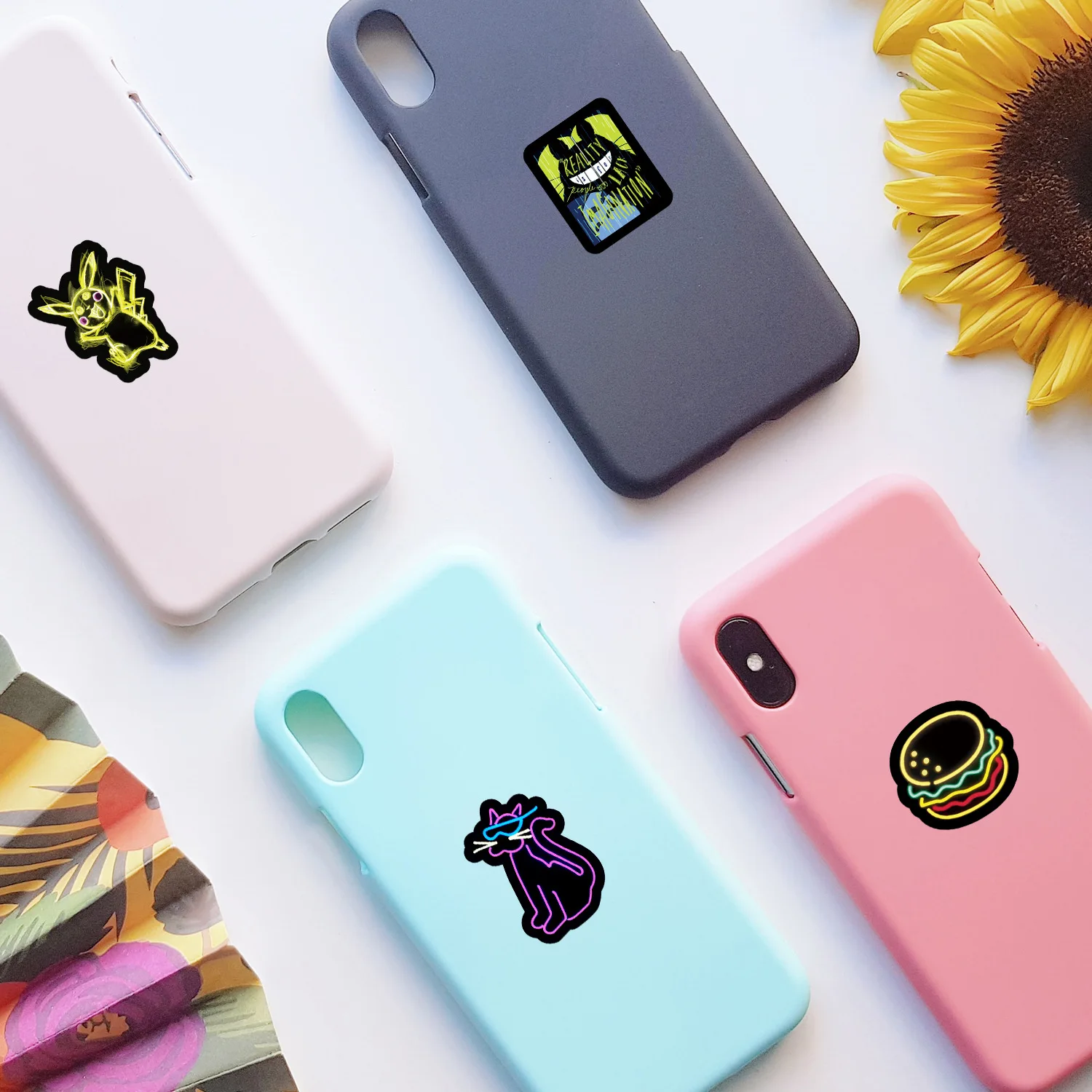 10/30/50 Nieuwe Neon Sticker Auto Bagage Mobiele Telefoon Cup Decoratieve Sticker Notebook Waterdichte Sticker