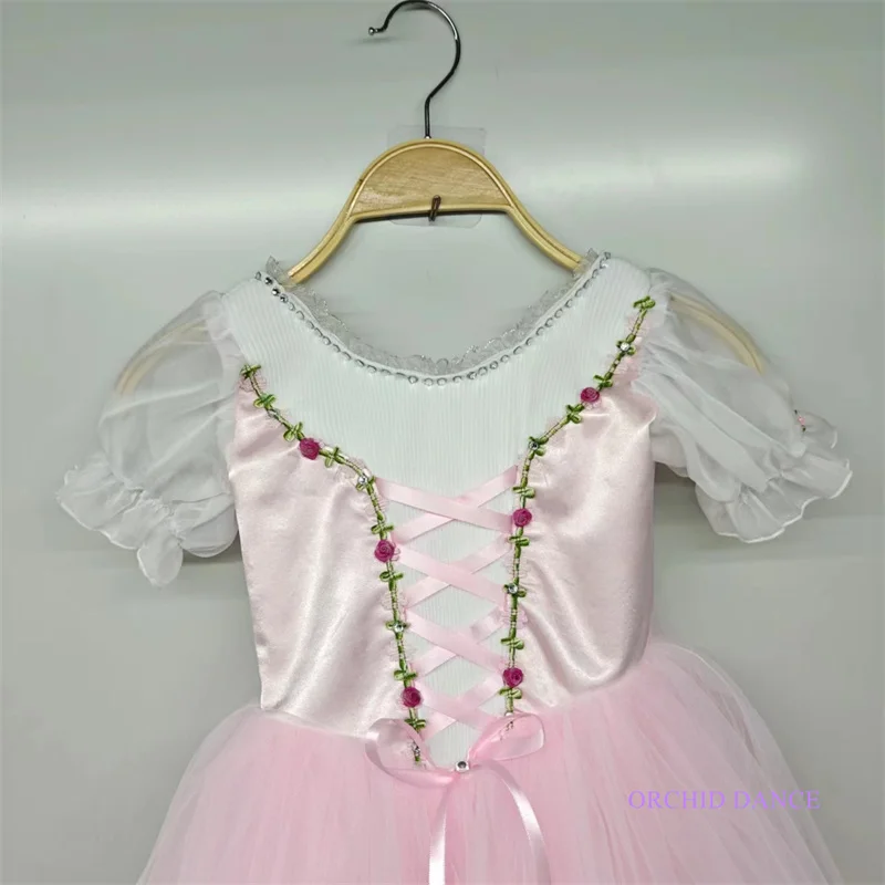Profissional tamanho personalizado crianças meninas palco dança desempenho wear trajes rosa vestido de balé lírico