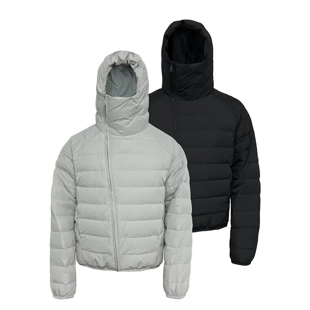 

Warm Duck down Jacket Short Coat Hat Type for Men And Women Couples Lightweight 90 White Duck Feather Face Covering Hat Style