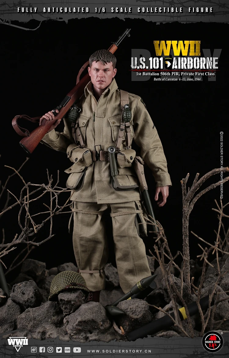 SS-126 SoldierStory 1/6 Men Soldier U.S. 101st AirborneDIV. 1st Battalion 506th PIR, Private First Collectible 12" Action Figure