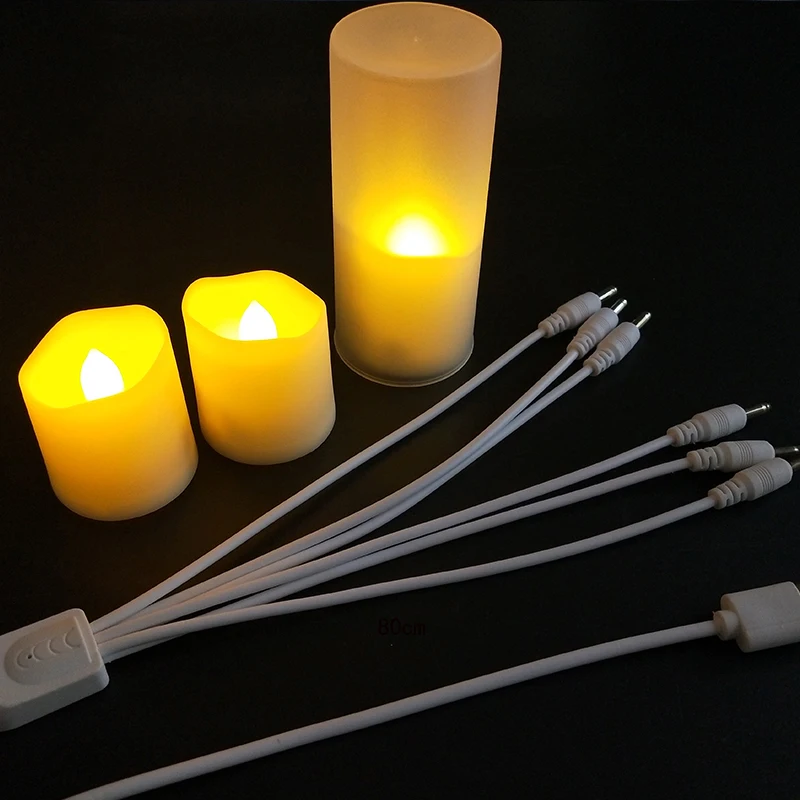 USB Charging Candle Accessories Charging Cable White Charging Cable USB To DC Interface Led Candle Light USB Charging Cable