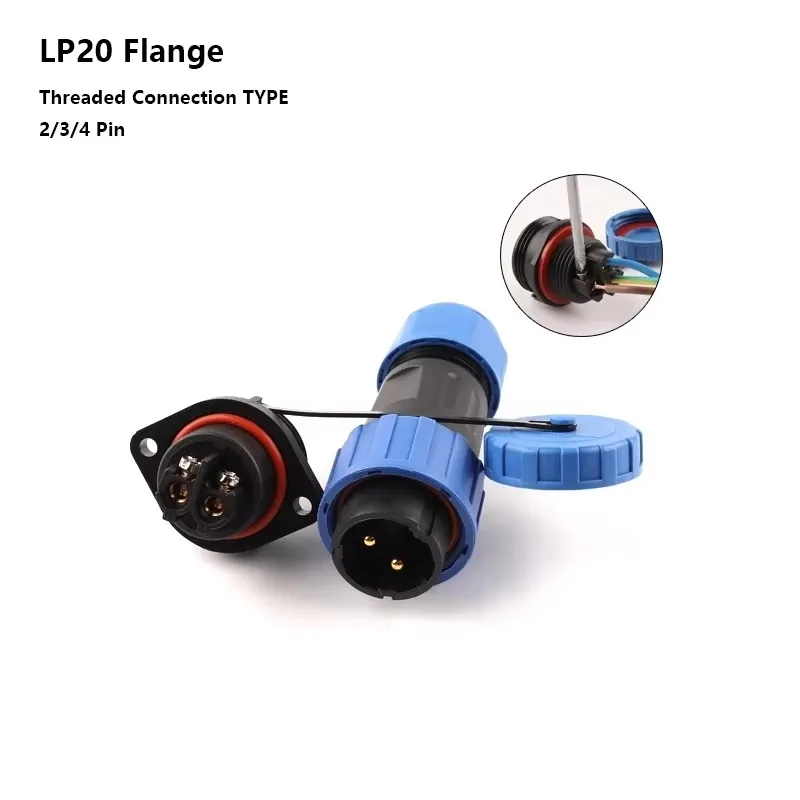 Flange Socket IP68 Cable 2-12Pin SP20 Waterproof Connector Hole  Male Female SD20 Auto Waterproof Connector