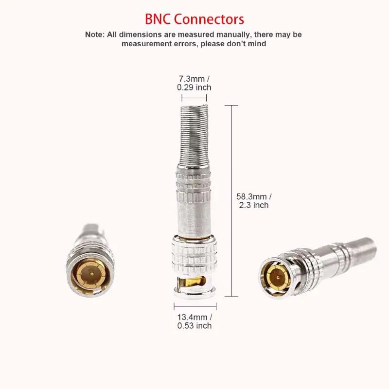 BNC Solderless Connector A9 HD Video Oscilloscope Male Plug for Security Cctv Camera System Wired Cctv Camera Security System