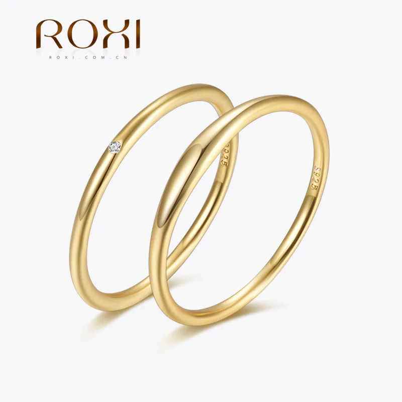 Roxi 100% 925 anel de prata esterlina para mulheres menina festa de casamento anel de dedo feminino estética jóias de casamento presente de natal