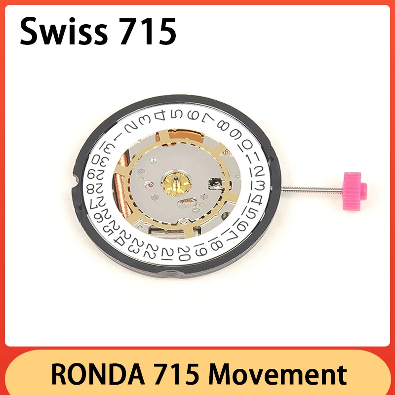 LearDA-Pièces de mouvement de montre à quartz, date du mouvement 715, importé de la Suisse, qualité stable, prix de gros, tout neuf, 3/6