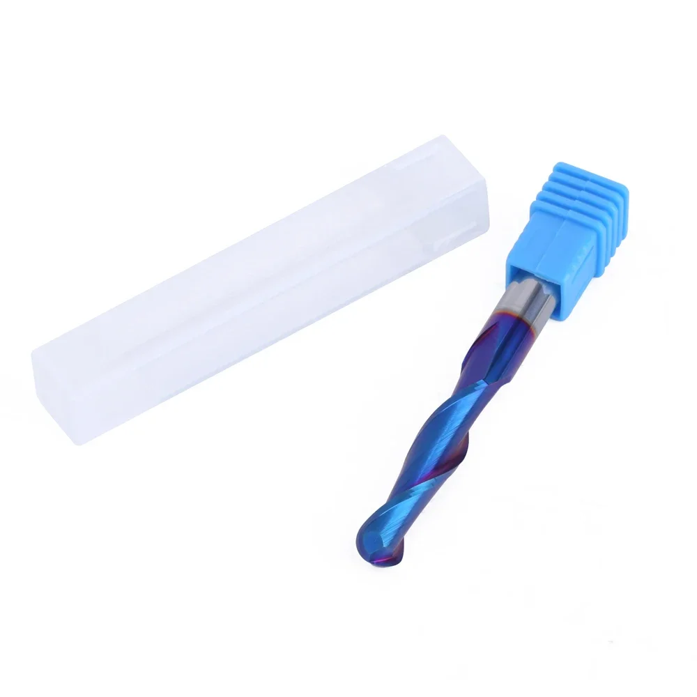 AURWOF 8mm Shank Ball Nose Router Bit Solid Carbide Blue Nano Up Cut End Mill Milling Cutter For Woodworking Z08BZ2083576UBL