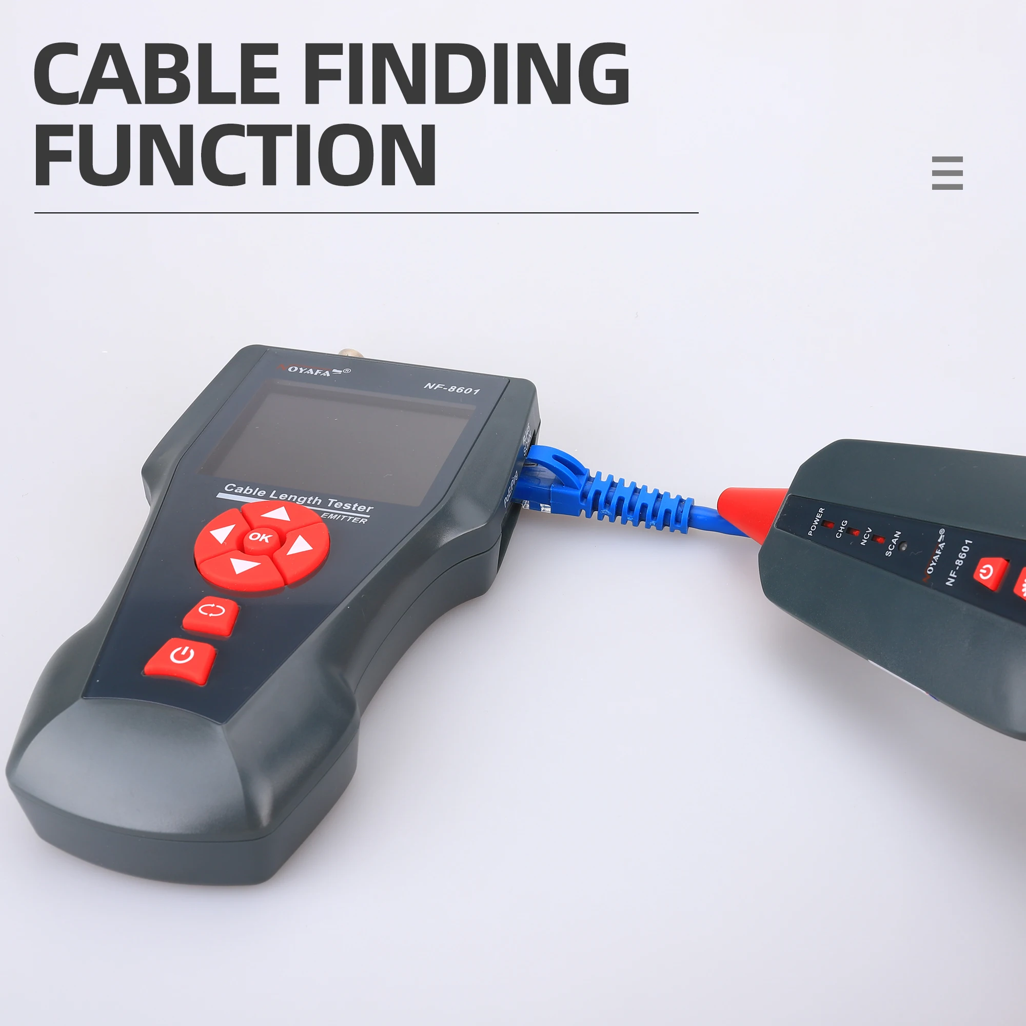 Imagem -05 - Multi-funcional Rede Comprimento Tester Lcd Cabo Tester Breakpoint para Rj45 Rj11 Bnc Ping Poe Nf8601