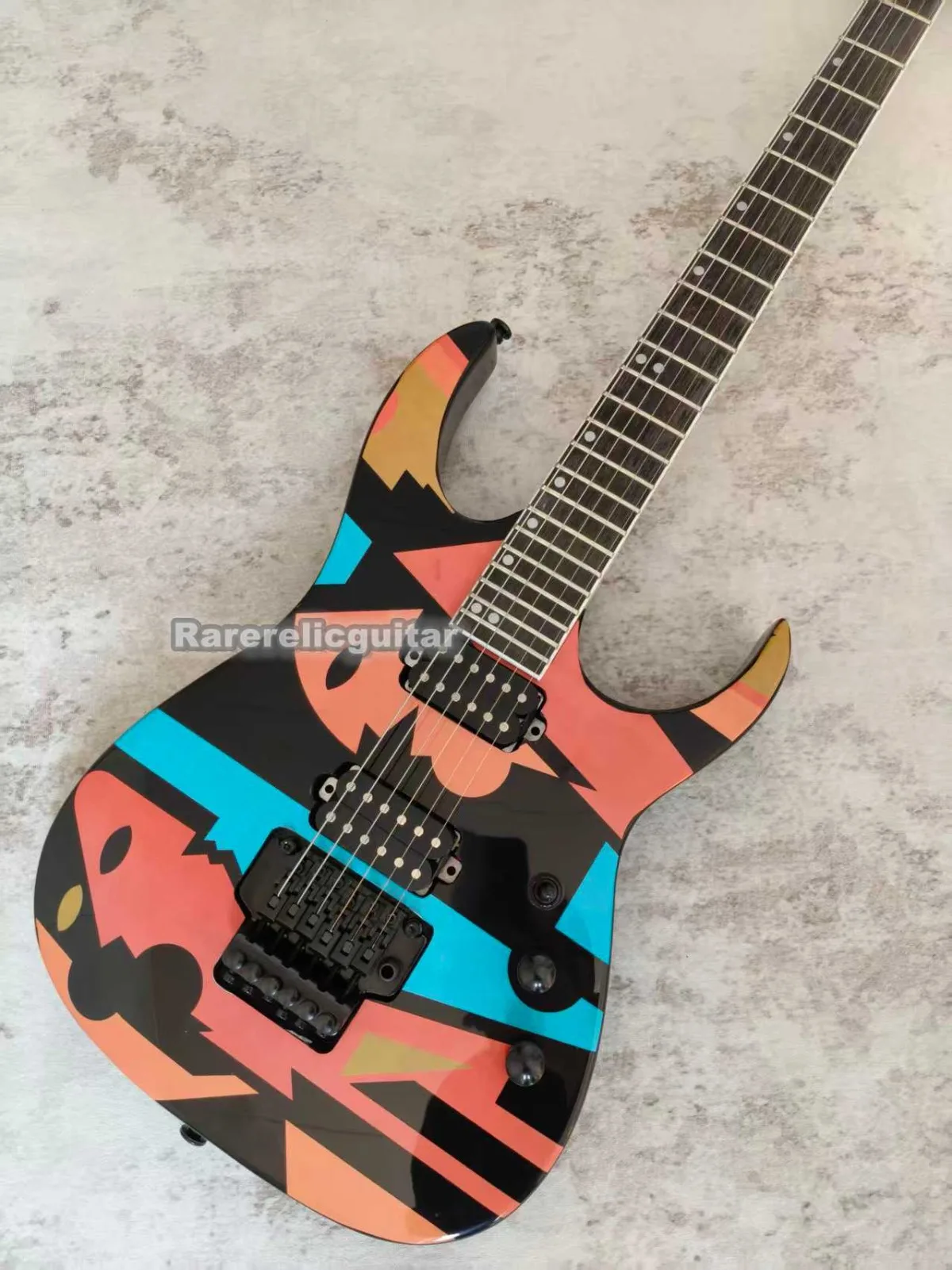 Hot Sale 6-String Orange Electric Guitar,,Rosewood Fingerboard,Floyd RoseTremolo Bridge,HH Pickups
