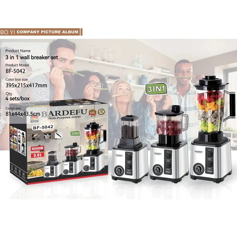 

6 in 1 Kitchen Appliances Commercial Blender Smoothie Juicer Food Processor Heavy Duty Blender 3 in 1