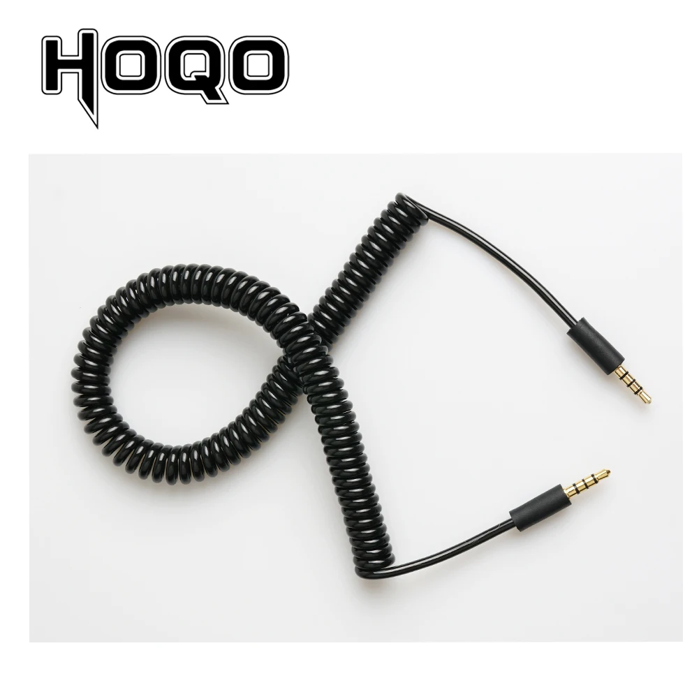 3.5mm TRRS connector Spring Coiled Cable,Powers for Corne split keyboard Audio Micro-type Mics 1/8‘’4 pole Audio cord